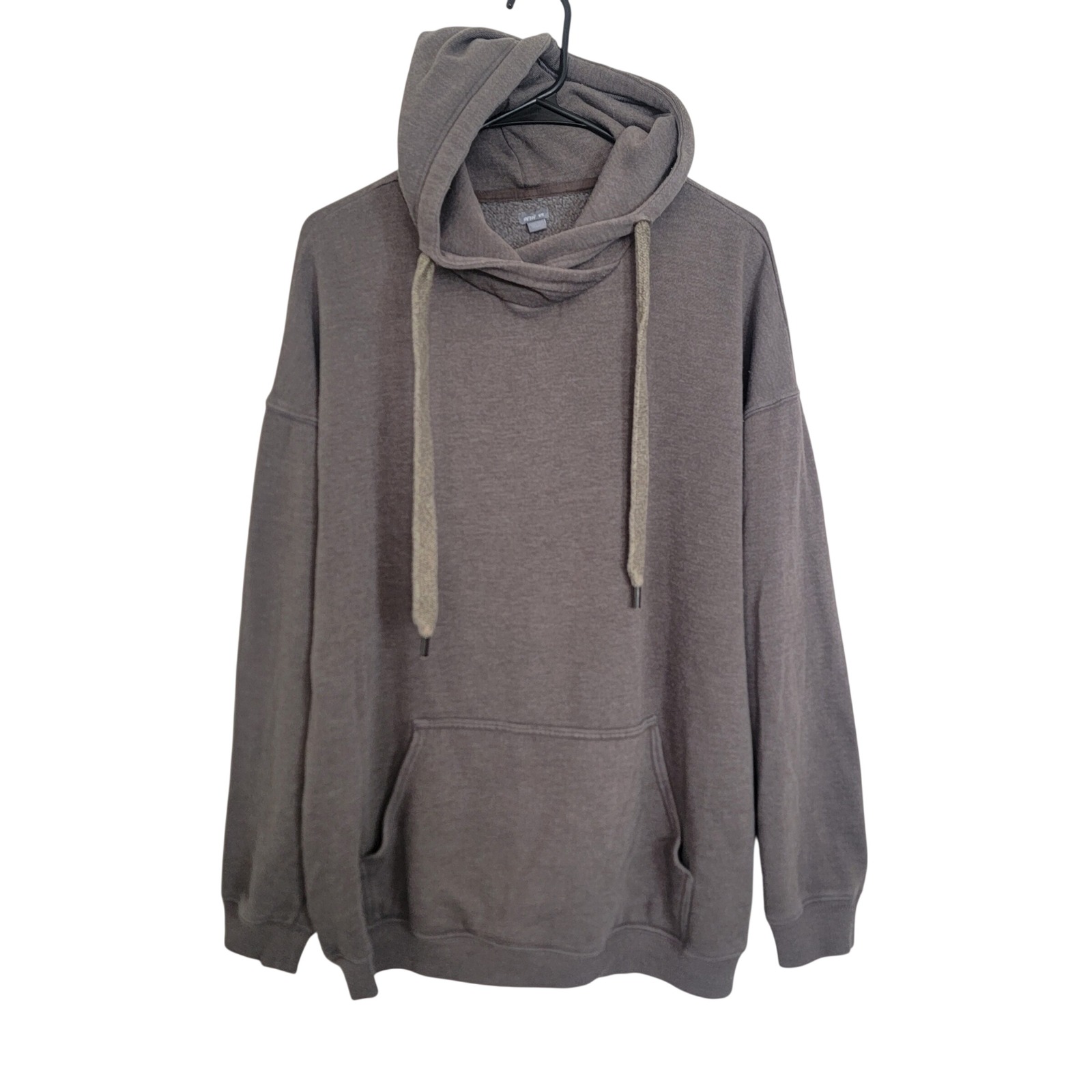 Aerie Medium Brown Hoodie Pullover Sweater Long Sleeve Cozy Oversize Pocket